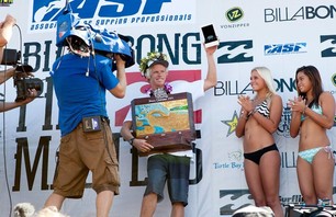 John John Florence Celebrates Winning Triple Crown of Surfing
