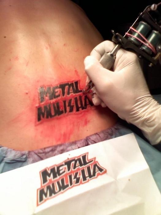  gals out there who have tattooed the Metal Mulisha logo on themselves.