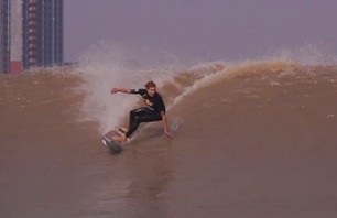 Surfing China\'s River Wave the \