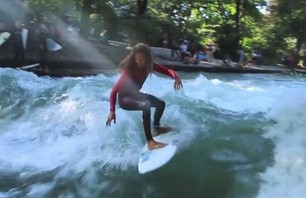 Pro Surfer Rob Machado Rides River Wave in Germany