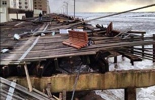 Rockaway Beach Boardwalk Destroyted