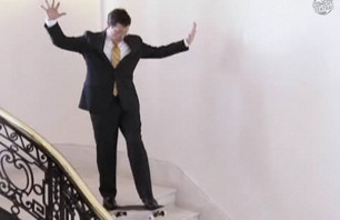 Stephen Colbert skateboards with Congresswoman Jackie Speier, Reps McGovern & Kennedy