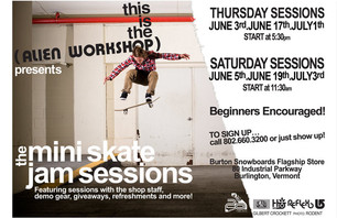 Alien Workshop mini skate jam sessions in Vermont