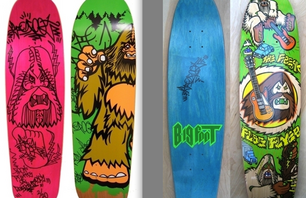 A few Bigfoot custom skate decks