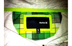 Weezer x Hurley Fleece Hoodie Collar Detail