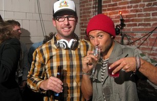 Dion Agius and friend at Modern Collective premiere
