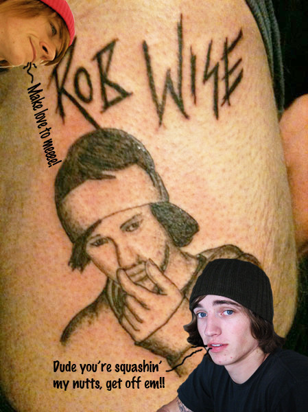 Tanner Nelson, rider for The Take, recently acquired a new tattoo of Rob 