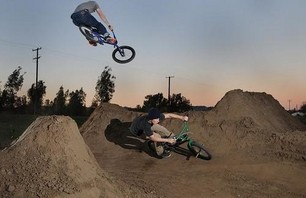 Matt going up and over with a T-bogger.