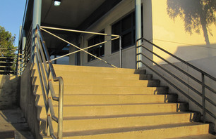 Gated off staircase to minimize shreddin'.