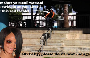 Chris layin' a good feeble beatin' on a round rail... The rail never saw it comin!