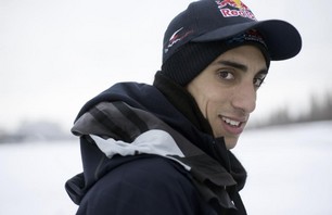 Sebastien Buemi prepares for the ice in the F1 car