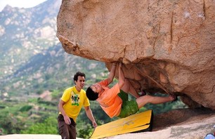 Bouldering in Qingdao, China.